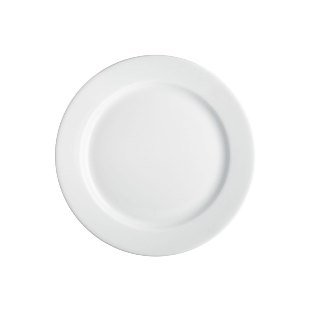 Bord brede rand wit 17 cm.