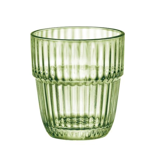 Barshine Tumbler glas van 31 cl. in helder groen glas, recht vooraanzicht met symmetrisch en glad ontwerp.