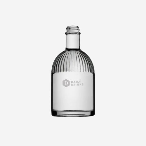 Fles Florence 0,35 liter in glas met gegraveerd DailyDrinks logo op voorzijde, duidelijk zichtbaar in frontaal aanzicht.