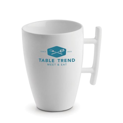 Squito mok 30 cl van porselein met TableTrend logo in één kleur op het vooraanzicht.