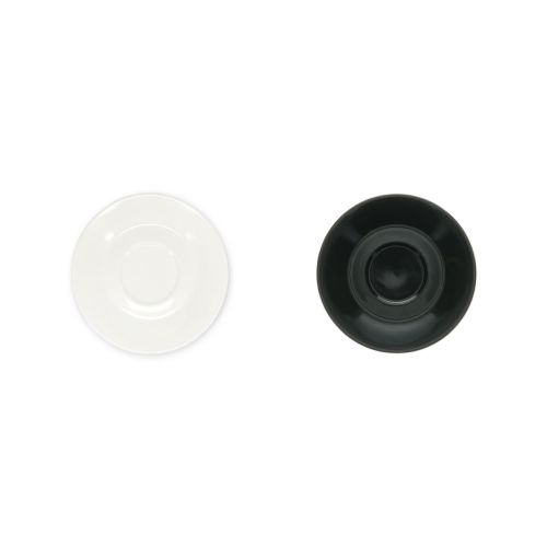 Kleuroverzicht van alle varianten van de porseleinen Baristo Koffie Schotel 15,5 cm.