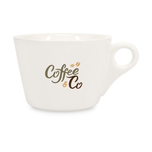 Baristo Latte Kop 28 cl in porselein met meerkleurig CoffeeCo-logo zichtbaar op de voorzijde.