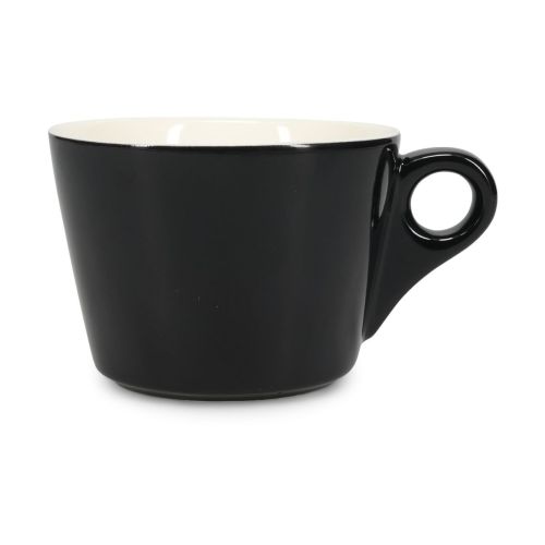 Porseleinen Baristo Latte Kop van 28 cl in frontaal aanzicht met gladde, cilindervormige vorm.