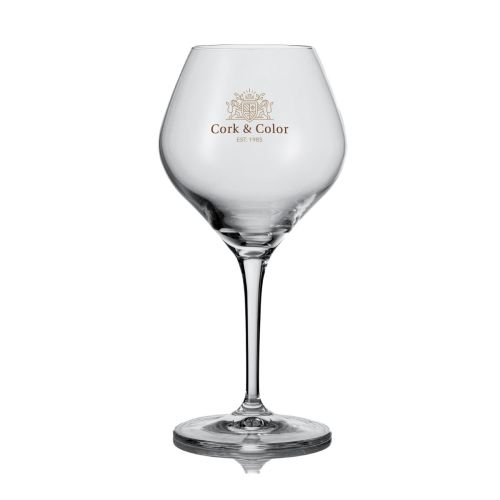 Bierglas Amoron van 42 cl met meerkleurig CorkColor-logo op de voorzijde gedrukt.