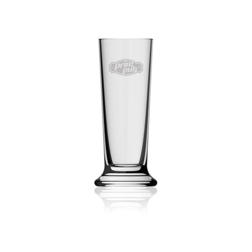 Bierglas Stange 16 cl. glas met gegraveerd PrintPub-logo op het voorpaneel