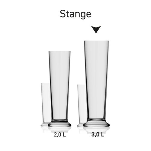 Bierglas Stange XXL 3,0 liter glas in serie met meerdere exemplaren naast elkaar getoond