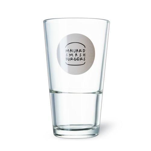 Bierglas Vaasje Stapel 34 cl met meerkleurig Maijardsmashburgers-logo op het voorpaneel
