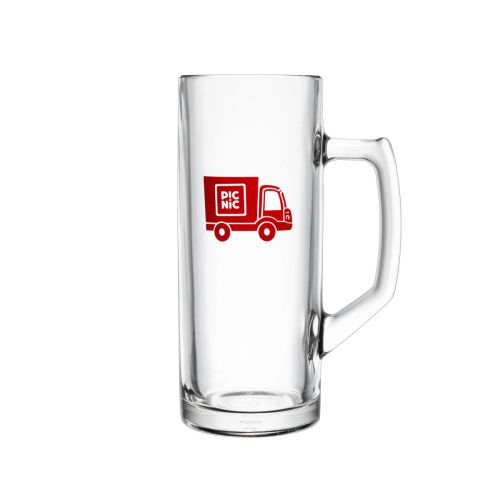 Bierpul Reno 50 cl tapmaat glas met eenkleurig logo van Picnic op het voorpaneel
