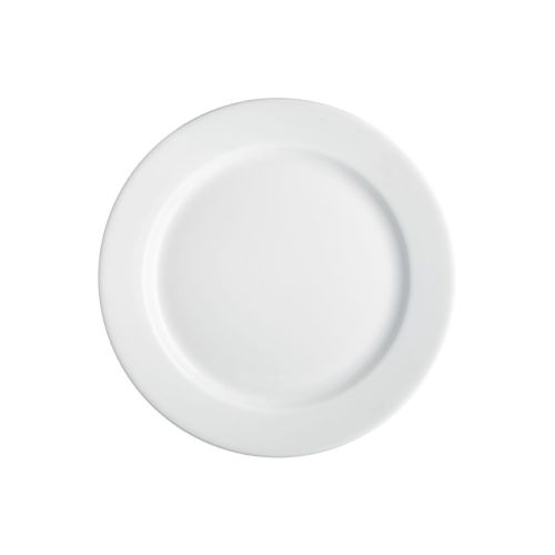 Bord brede rand wit 17 cm. bedrukken
