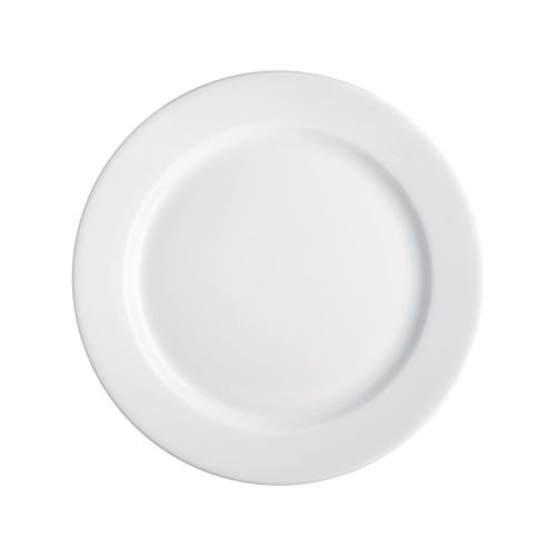 Bord brede rand wit 21 cm. bedrukken