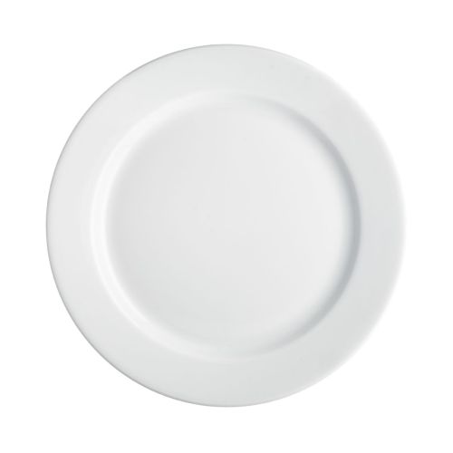 Bord brede rand wit 24 cm. bedrukken