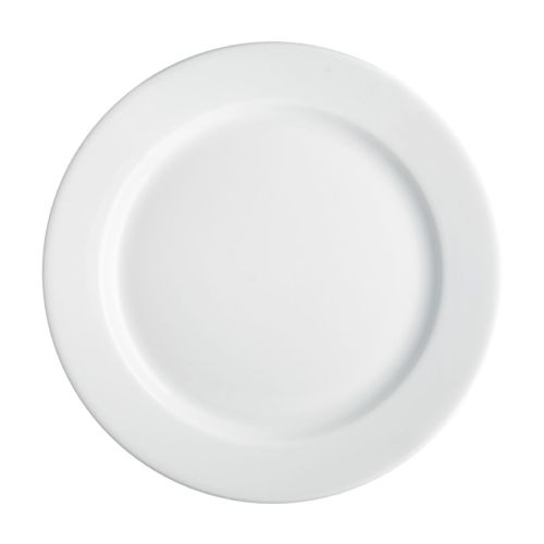 Bord brede rand wit 26,5 cm. bedrukken