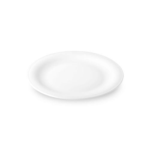 Bord Coup plat 17 cm porselein van opzij, lage rand en vlakke spiegel zichtbaar