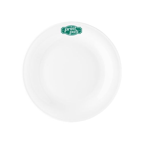 Bord Coup plat 19 cm porselein met eenkleurig logo van PrintPub op het vooraanzicht