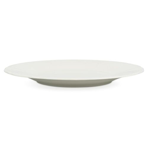 Porseleinen bord Retro 32 cm in zijaanzicht met lichte ronding en gelijkmatige dikte zichtbaar.