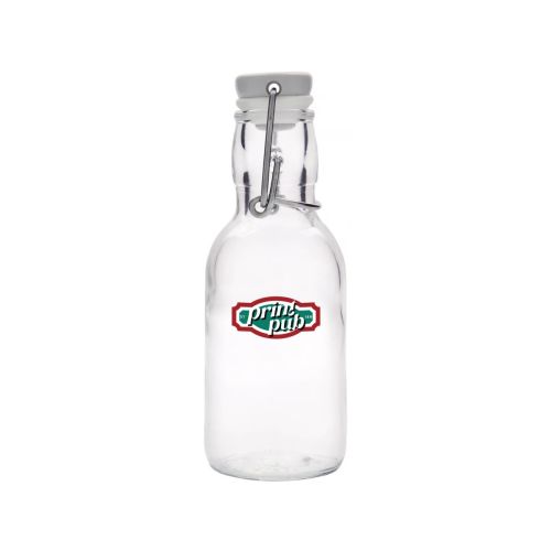 Emilia fles met beugel 0,25 liter en meerkleurige PrintPub-bedrukking op de voorkant.