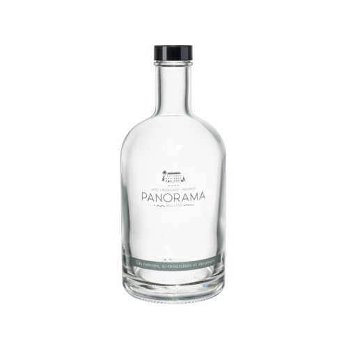 Fles Oslo 0,5 liter glas met gegraveerd logo van Panorama op de voorzijde