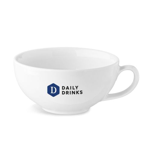 Isabelle koffie verkeerd kop 35 cl porselein met meerkleurig DailyDrinks-logo op de voorzijde