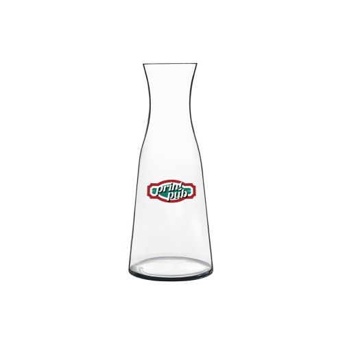 Atelier karaf 0,25 liter van glas met meerkleurig PrintPub-logo op het vooraanzicht bedrukt.