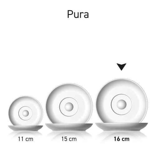 Pura Cappuccino Schotel 16 cm glas in serie, meerdere exemplaren naast elkaar getoond