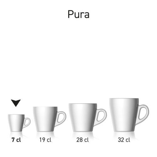 Pura Espresso Kop 7 cl. glas in serie, meerdere exemplaren naast elkaar getoond