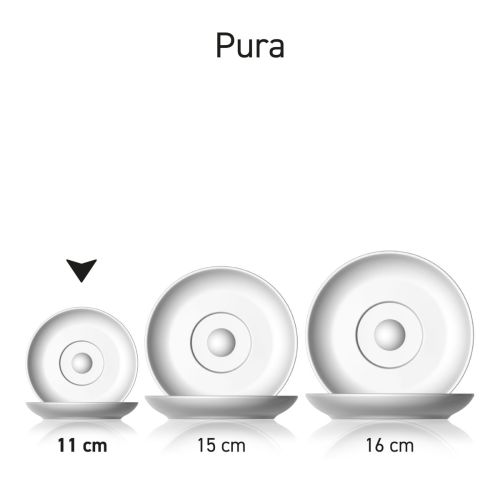 Pura Espresso Schotel 11 cm glas in serie met meerdere exemplaren uit de collectie naast elkaar