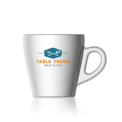 Pura Koffie Kop 19 cl. met meerkleurig TableTrend-logo op de zijkant