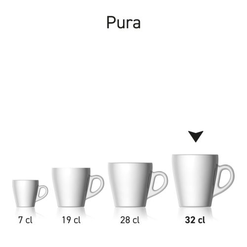 Pura Koffie Kop 32 cl glas in serie met meerdere exemplaren uit de collectie naast elkaar