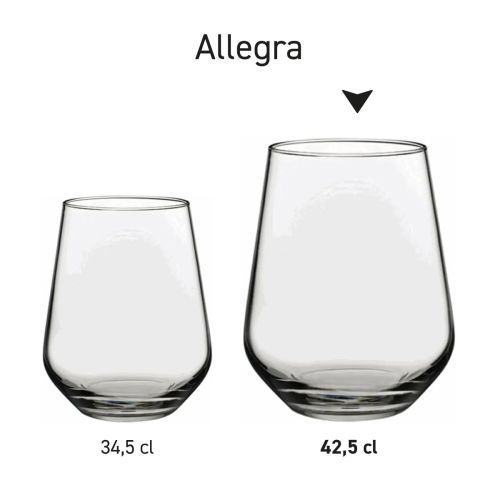 Set van meerdere Tumbler Allegra glazen, overzichtelijk gepresenteerd als serie.