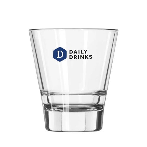Bedrukking van het DailyDrinks-logo in meerdere kleuren op de voorzijde van het Tumbler Libbey Endeavor 35 cl. glas.