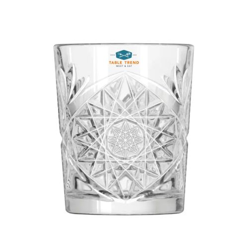 Transparant Tumbler Onis Hobstar 35 cl glas met meerkleurig TableTrend-logo op het voorpaneel
