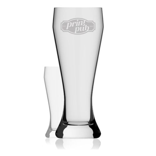 Weizenbierglas XXL 3,0 liter glas met gegraveerd PrintPub-logo op het voorvlak