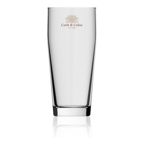 Willibecher 64 cl glas met meerkleurig CorkColor-logo op het voorpaneel