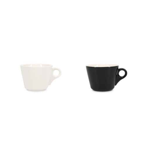Kleurvariaties van de Baristo koffie kop 16 cl. porselein overzichtelijk weergegeven in één beeld.