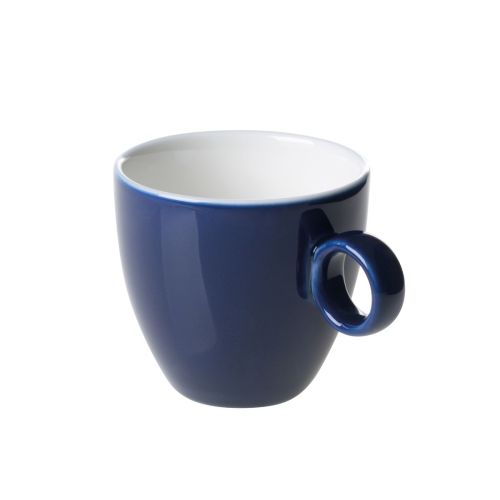 Blauw-witte Bart Koffie kop 17 cl in porselein, vooraanzicht met klassieke ronde vorm en gladde afwerking.
