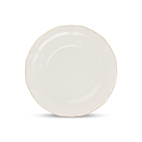 Rond porseleinen bord Retro 16 cm in ivoor-bruin, vooraanzicht toont glad oppervlak en smalle rand.