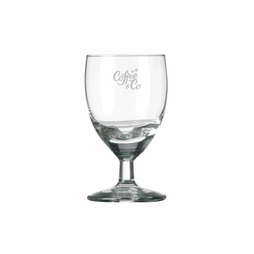 Borrelglas Gilde 6 cl. met fijn gegraveerd CorkColor-logo op het vooraanzicht, subtiel in glas verwerkt.