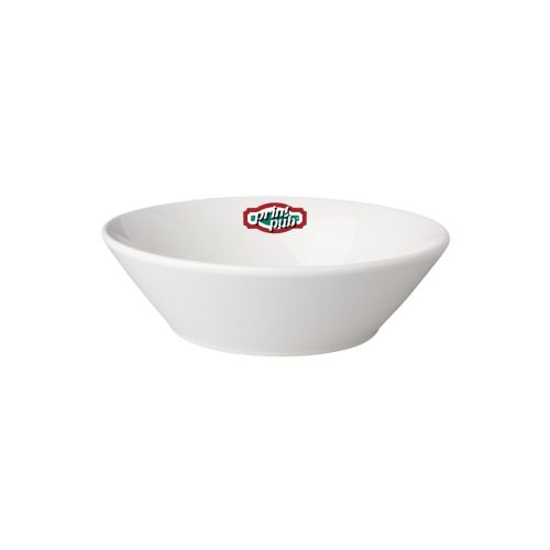 Kom Mammoet Neo Budgetline porselein 15,5 cm met meerkleurig PrintPub-logo op het vooraanzicht.