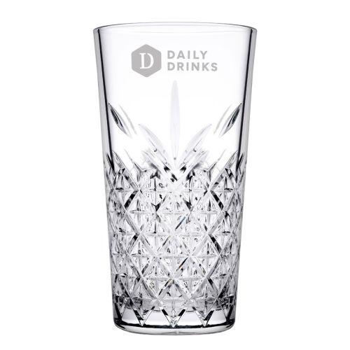 Gravure van DailyDrinks-logo subtiel zichtbaar op voorzijde van het glas 45 cl.