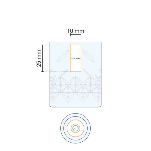 Technische werktekening met drukgebied van het Timeless Shotglas 6 cl. glas.