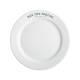 Bord brede rand wit 21 cm. bedrukken