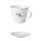 Koffiekop en schotel wit Neo Budgetline 19 cl. SET wit bedrukken