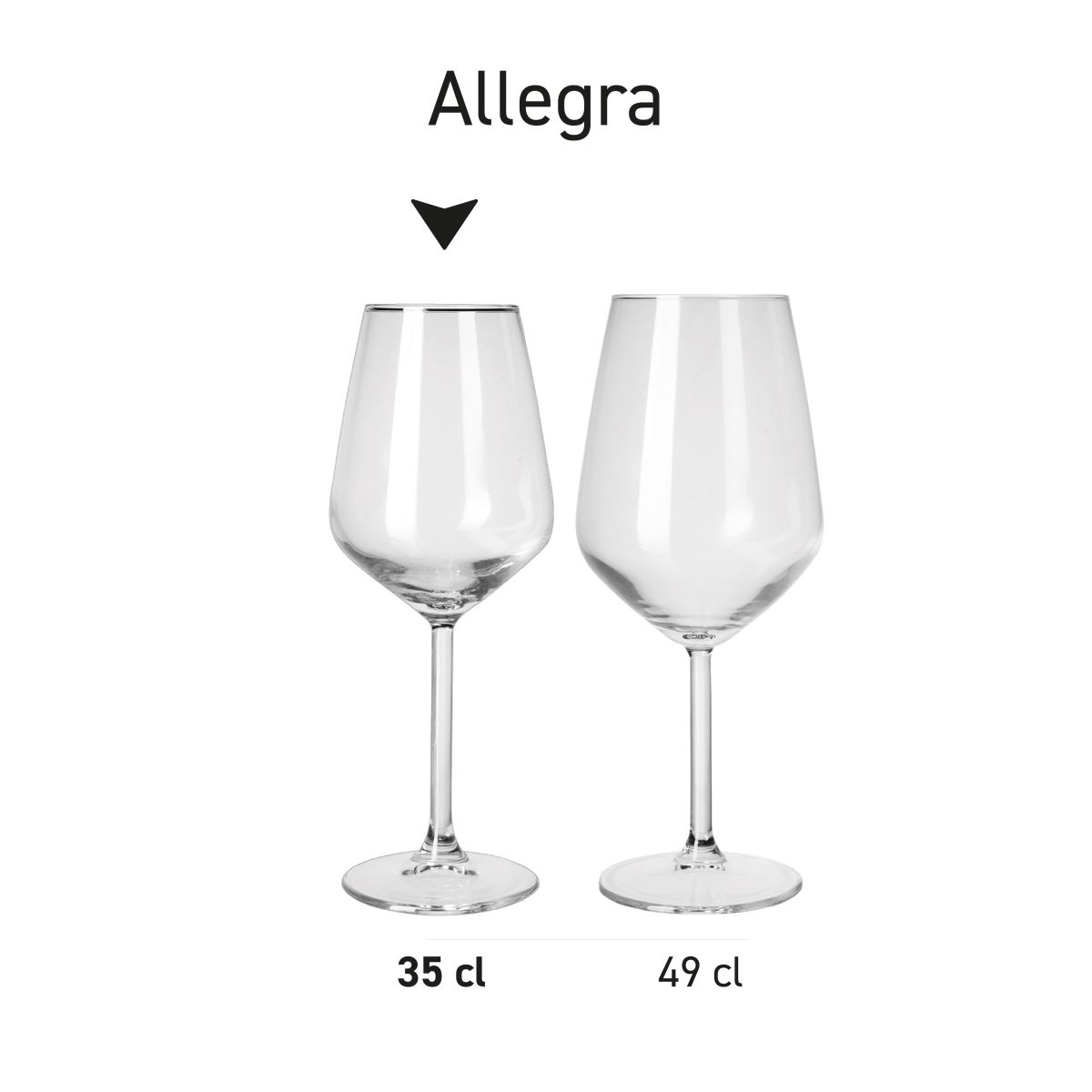 Serieafbeelding van Allegra wijnglas 35 cl. glas in verschillende uitvoeringen.