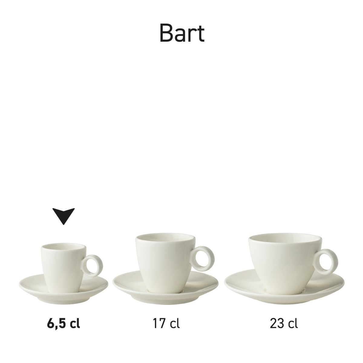 Reeks Bart Espresso porseleinen sets uit een complete productlijn.