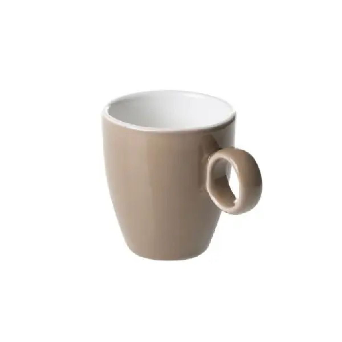 Bart Espresso kop 6,5 cl in bruin-wit porselein met compacte vorm en licht gebogen oor.