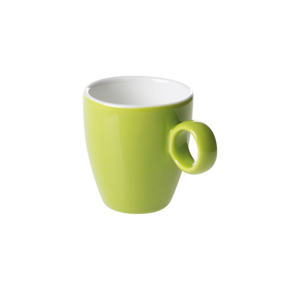 Bart Espresso kop 6,5 cl in groen-wit porselein met compacte vorm en licht gebogen oor.
