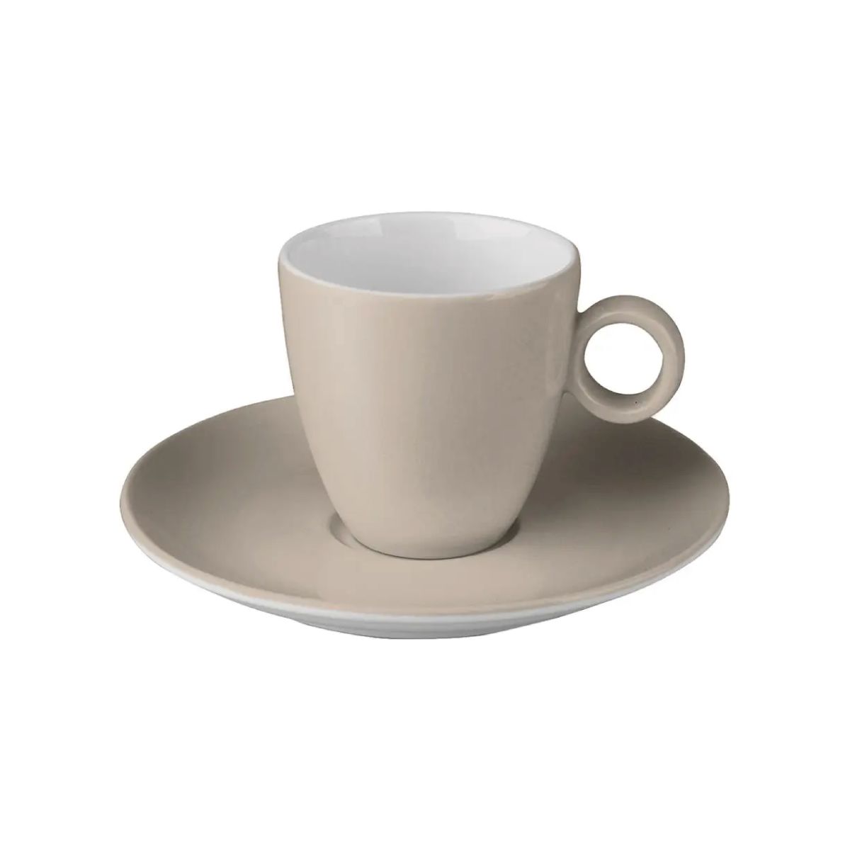 Bart koffie kop en schotel 17 cl in bruin, porseleinen kop-en-schotelset voor koffie