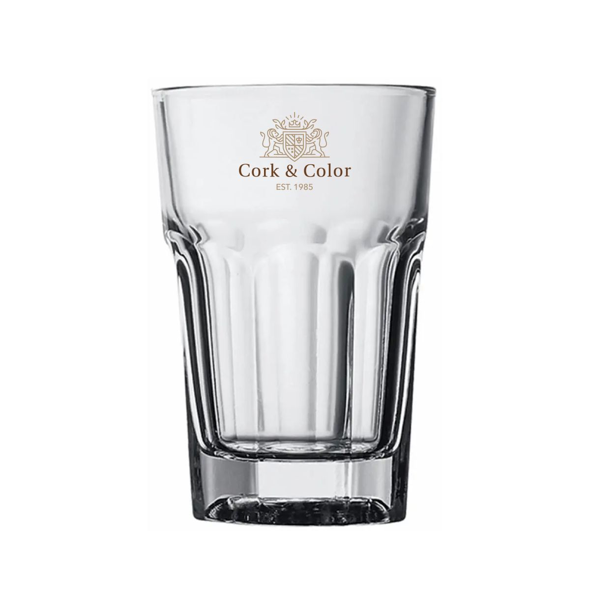 Bierglas Hoegaarden 29 cl. met kleurrijke CorkColor-bedrukking op de voorzijde.