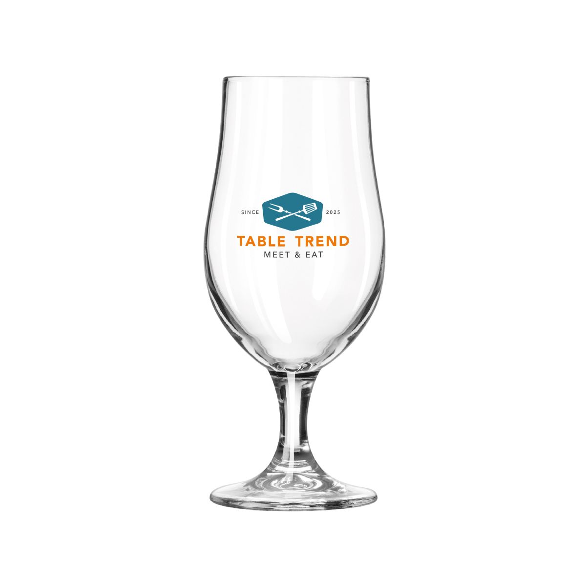 Bierglas Munich 38 cl. bedrukt met TableTrend-logo in 3 kleuren.