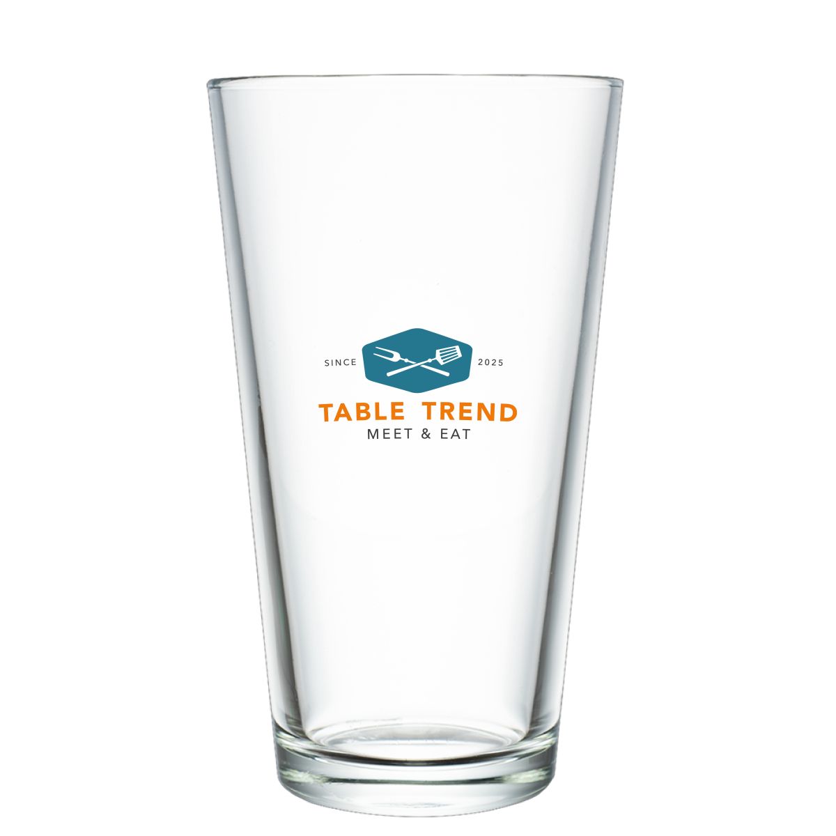 Vaasje van 47 cl. met meerkleurig TableTrend-logo op de voorzijde, strak bedrukt.